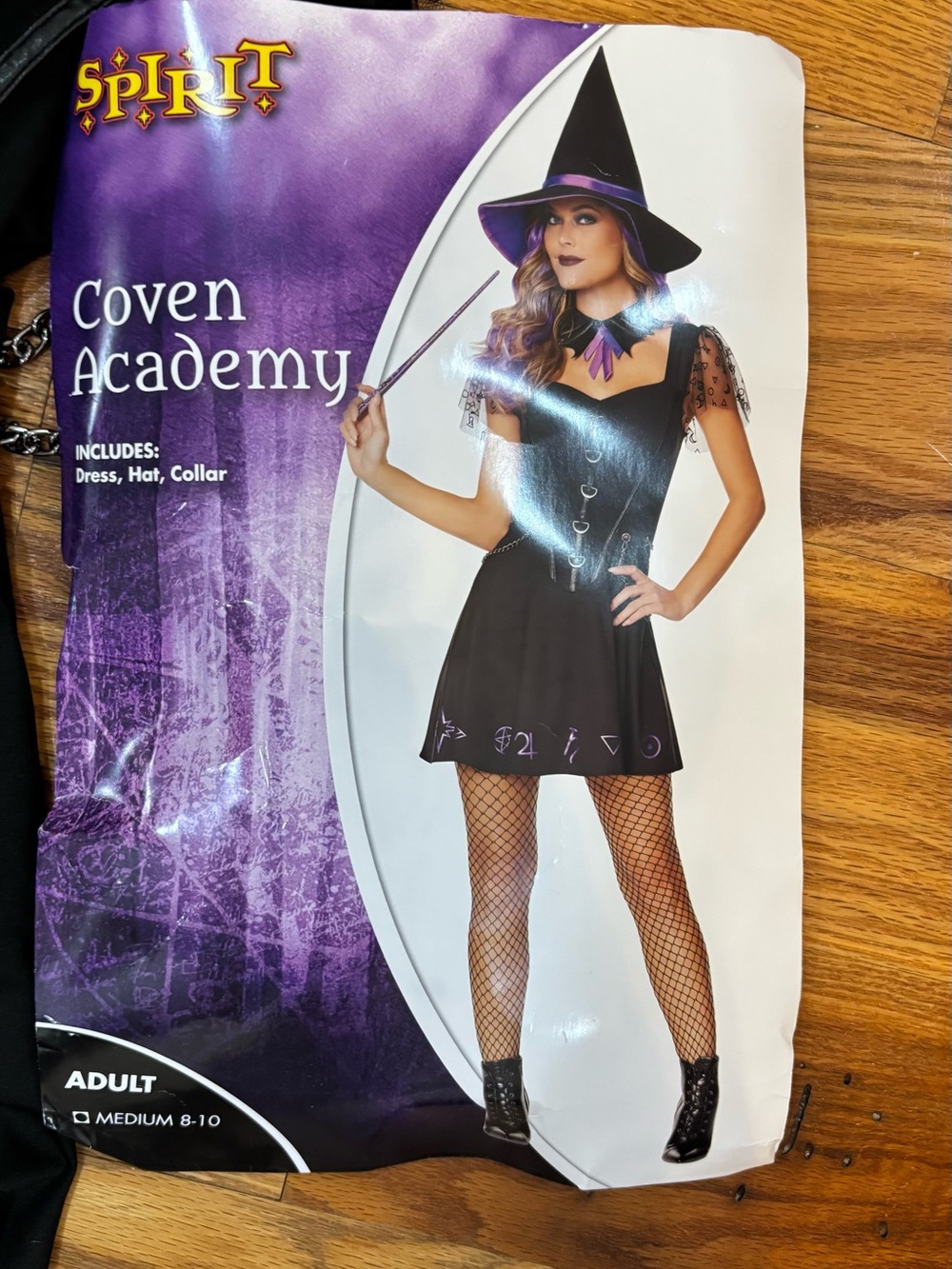 Spirit Coven Academy Black & Purple Witch Costume - Dress, Hat & Collar